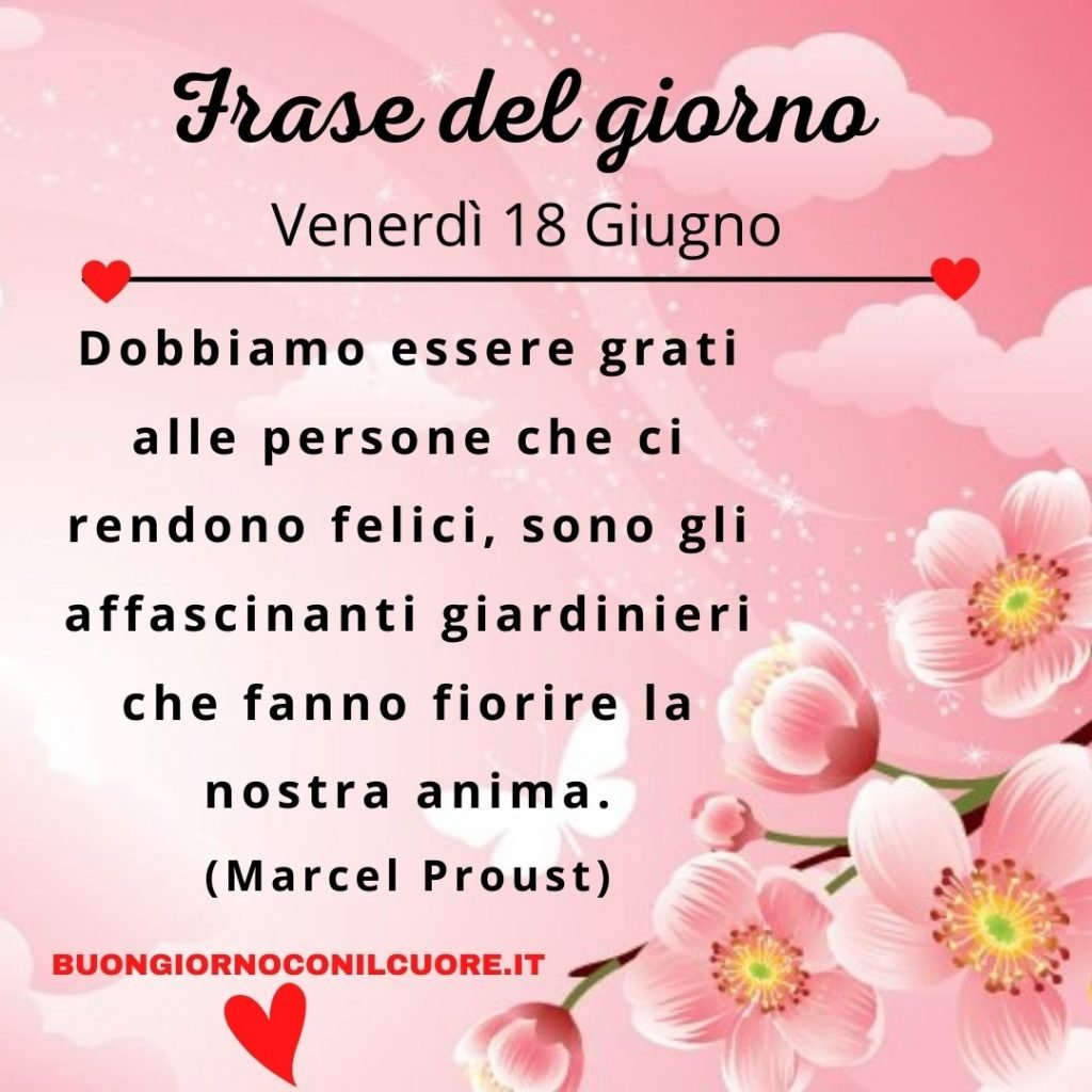 frase del giorno oggi venerdì 18 giugno
