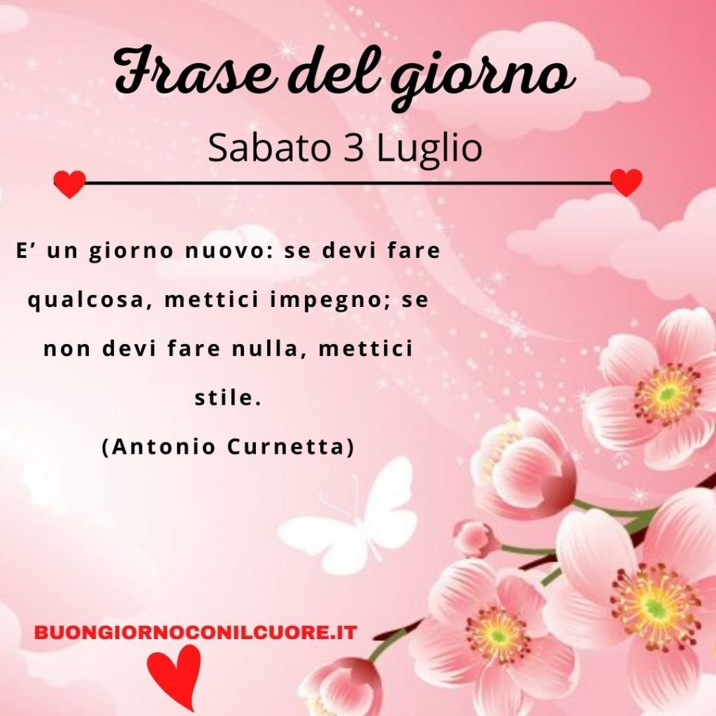 frase del giorno sabato 3 luglio