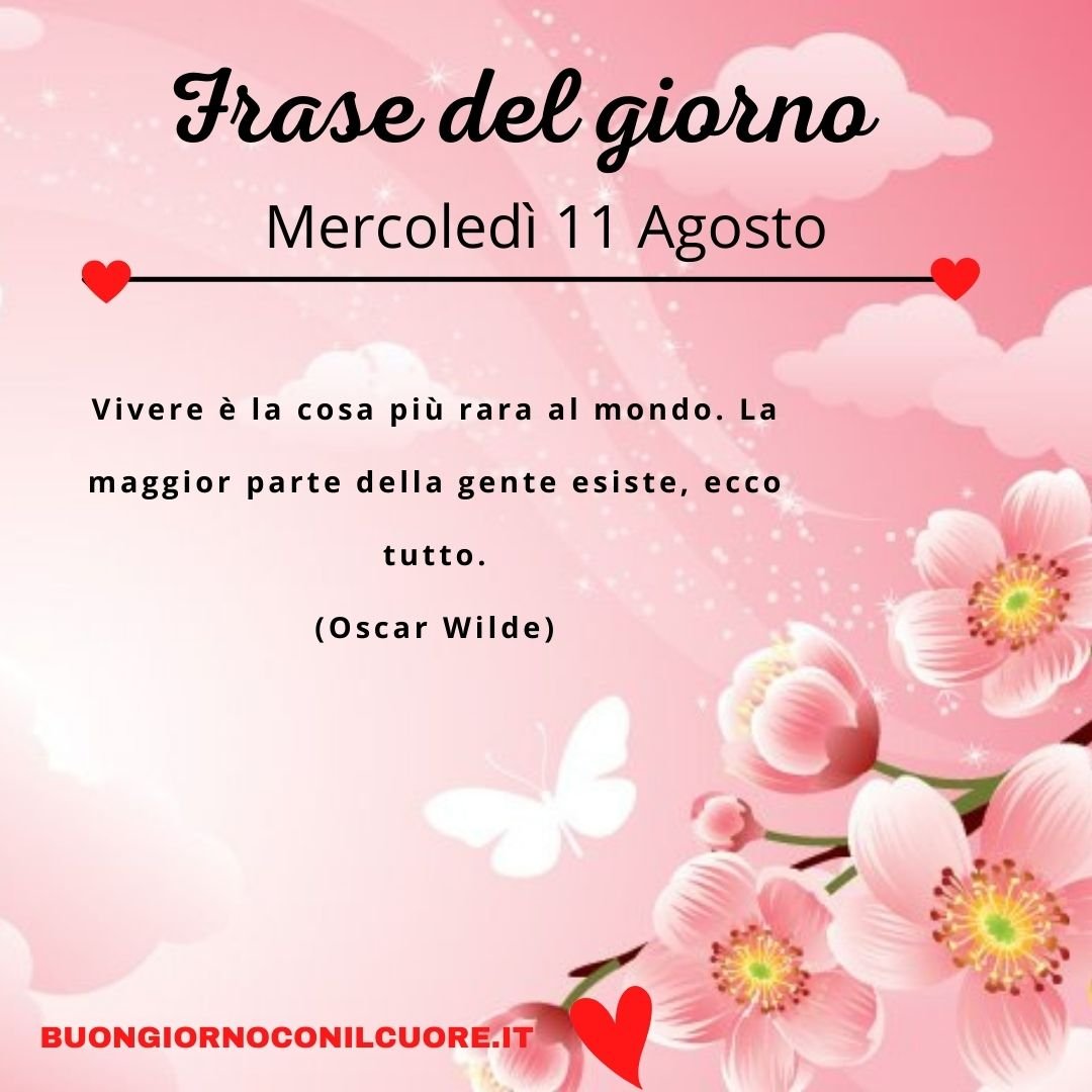 frase del giorno oggi domani mercoledì 11