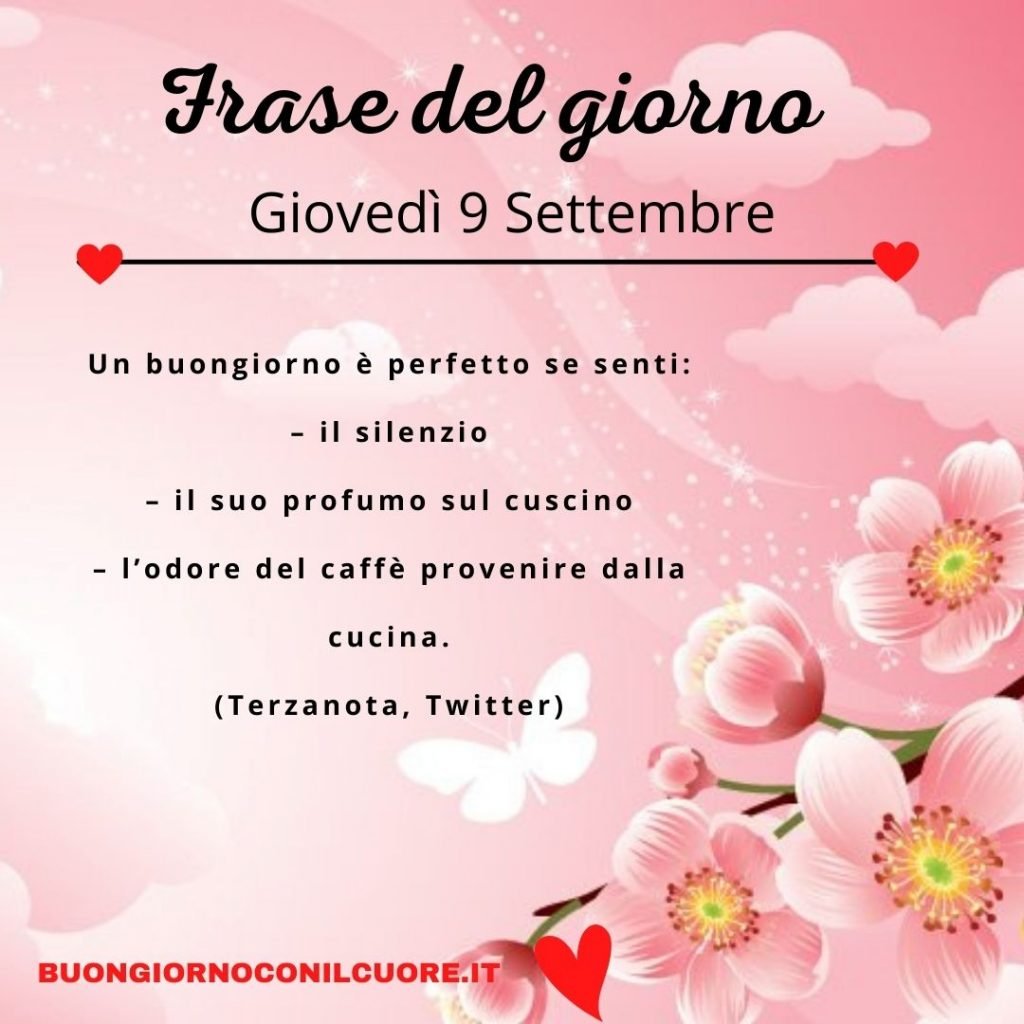 frase del giorno oggi domani giovedì 9 settembre