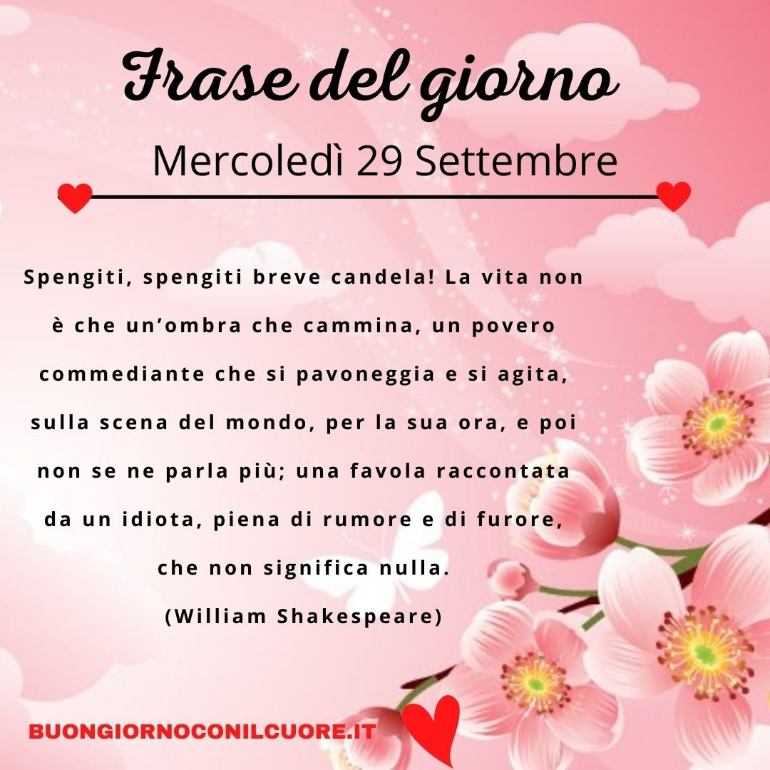 frase del giorno oggi domani mercoledì 29 settembre 2021