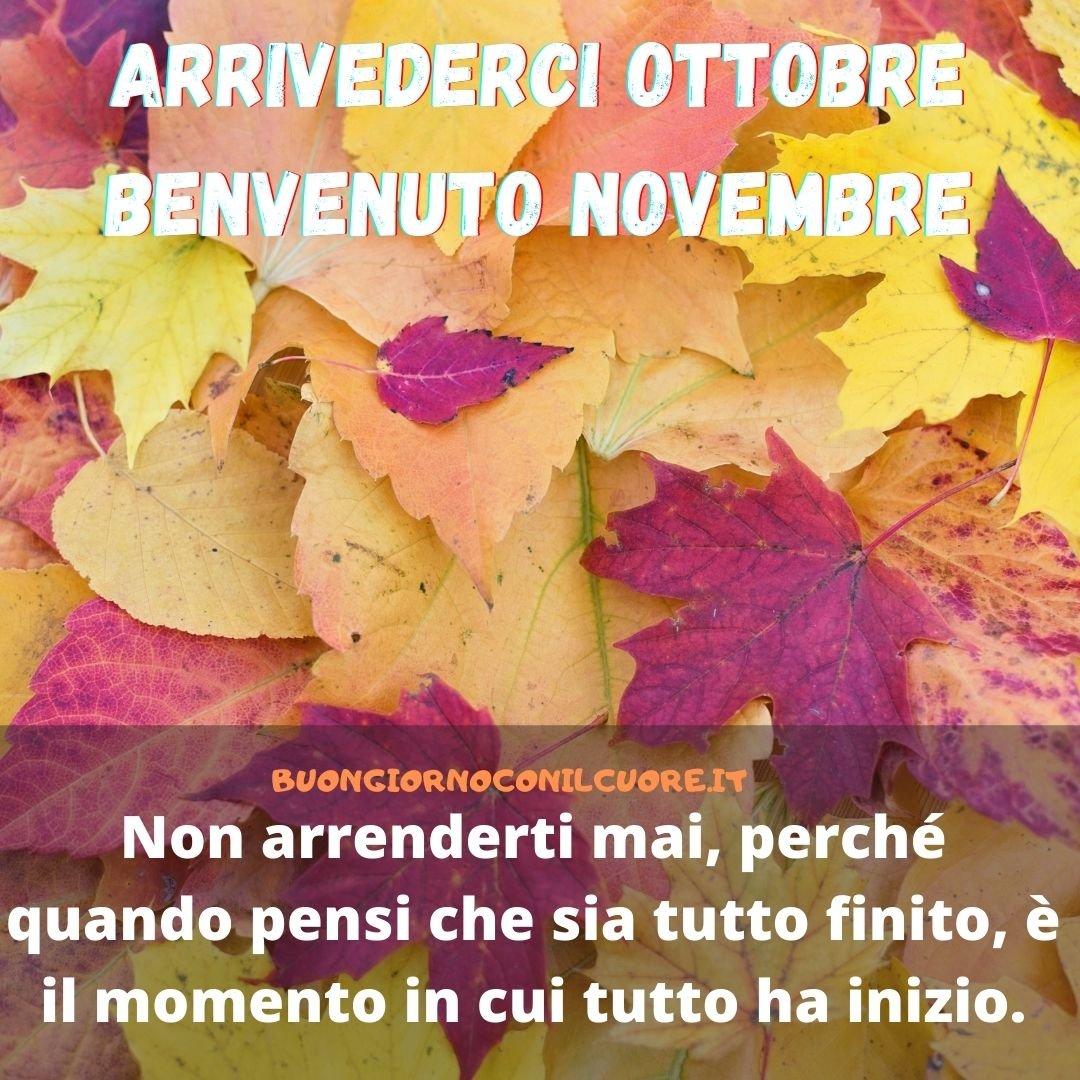 buona fine di ottobre arrivederci e benvenuto novembre immagini gratis