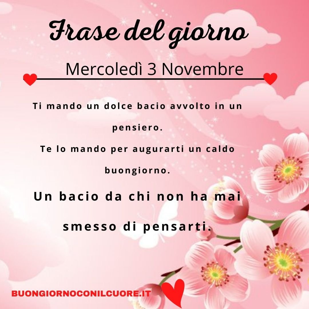 frase del giorno oggi domani mercoledì 3 novembre