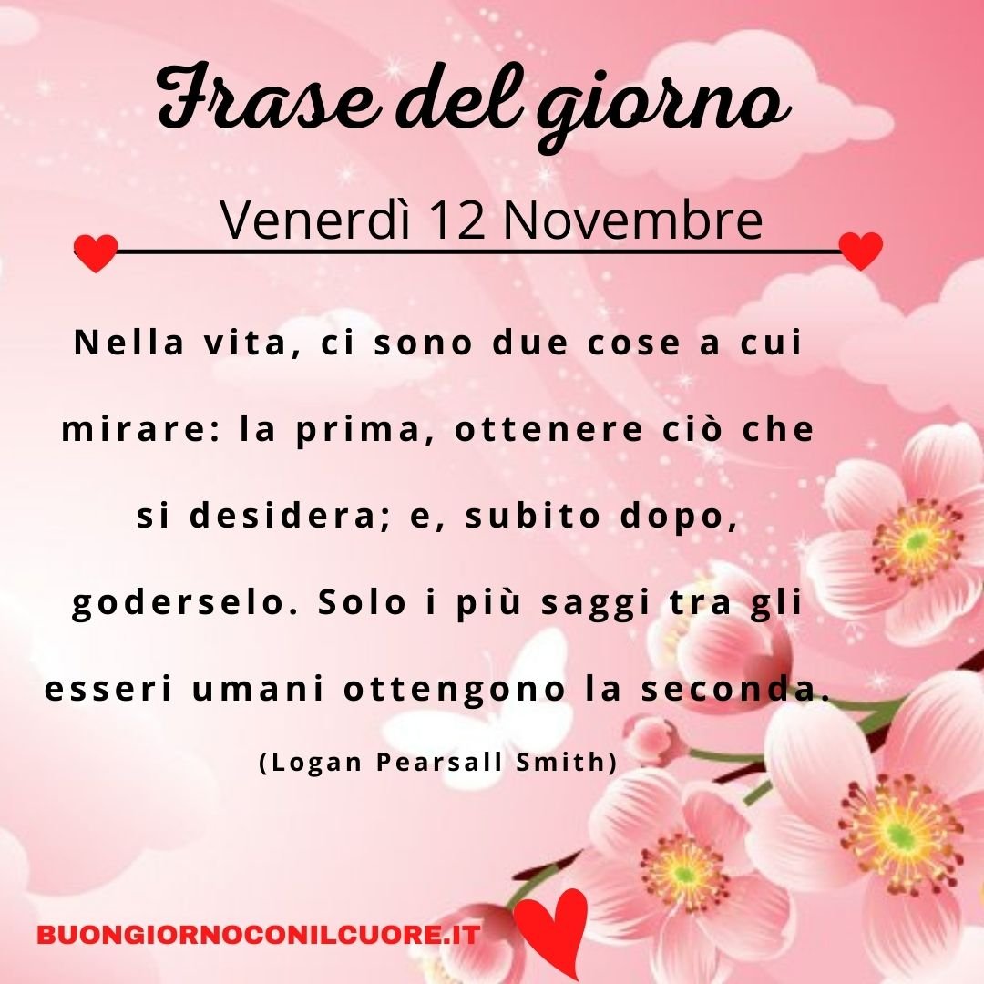 frase del giorno oggi domani venerdì 12 novembre
