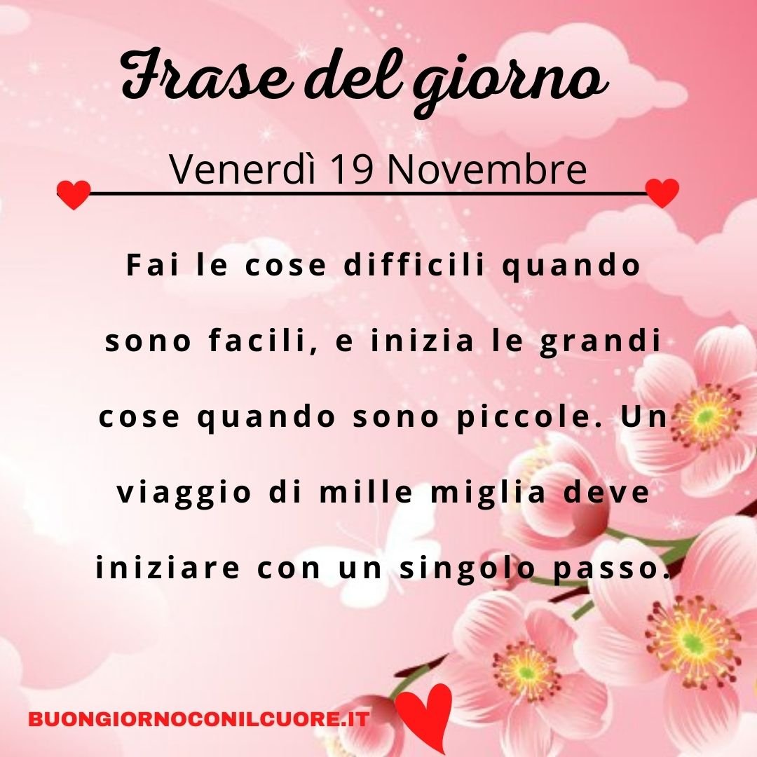 frase del giorno oggi domani venerdì 19 novembre
