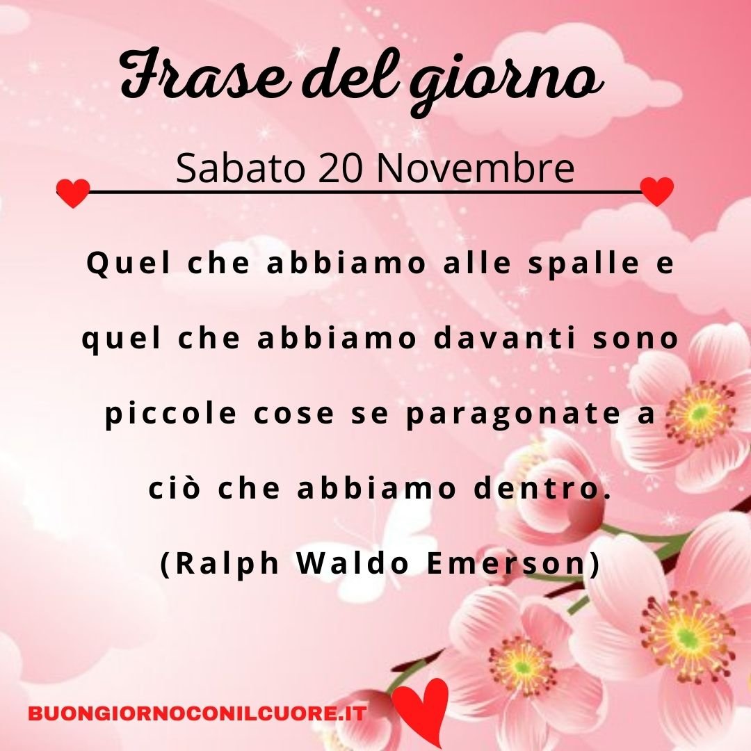 frase del giorno oggi domani sabato 20 novembre 2021