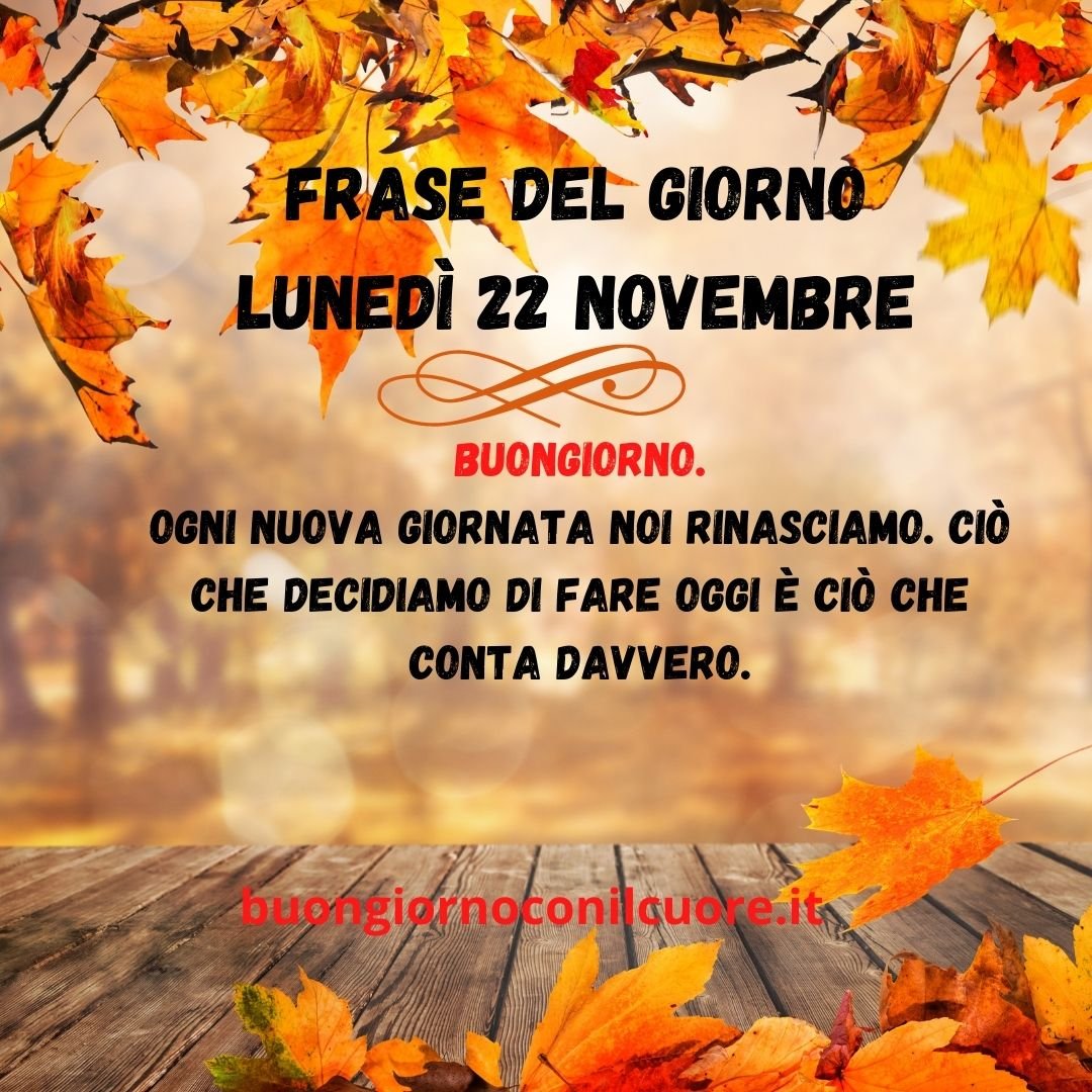 IMMAGINE DEL GIORNO 22 NOVEMBRE