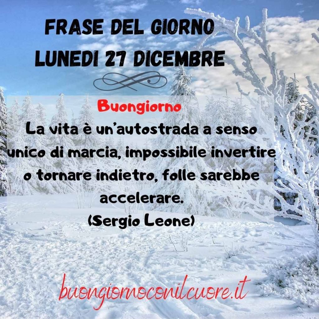 Immagine del giorno Lunedi 27 dicembre 2021