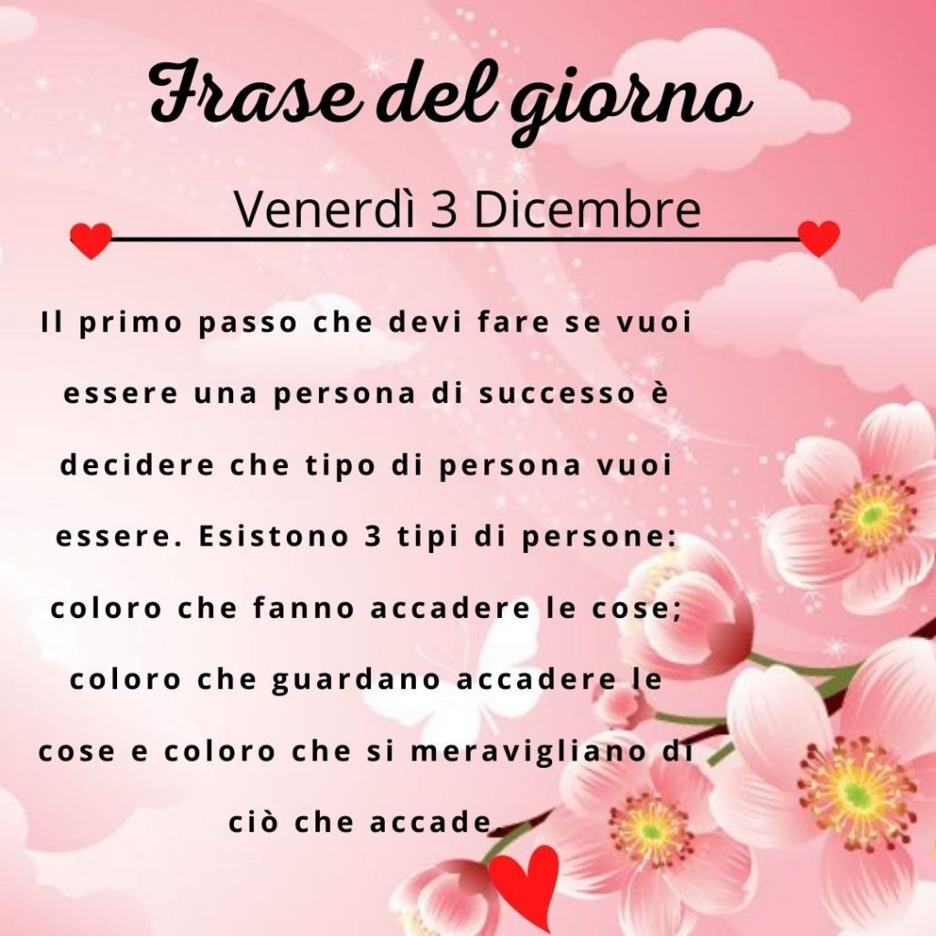 frase del giorno oggi domani venerdì 3 dicembre 2021