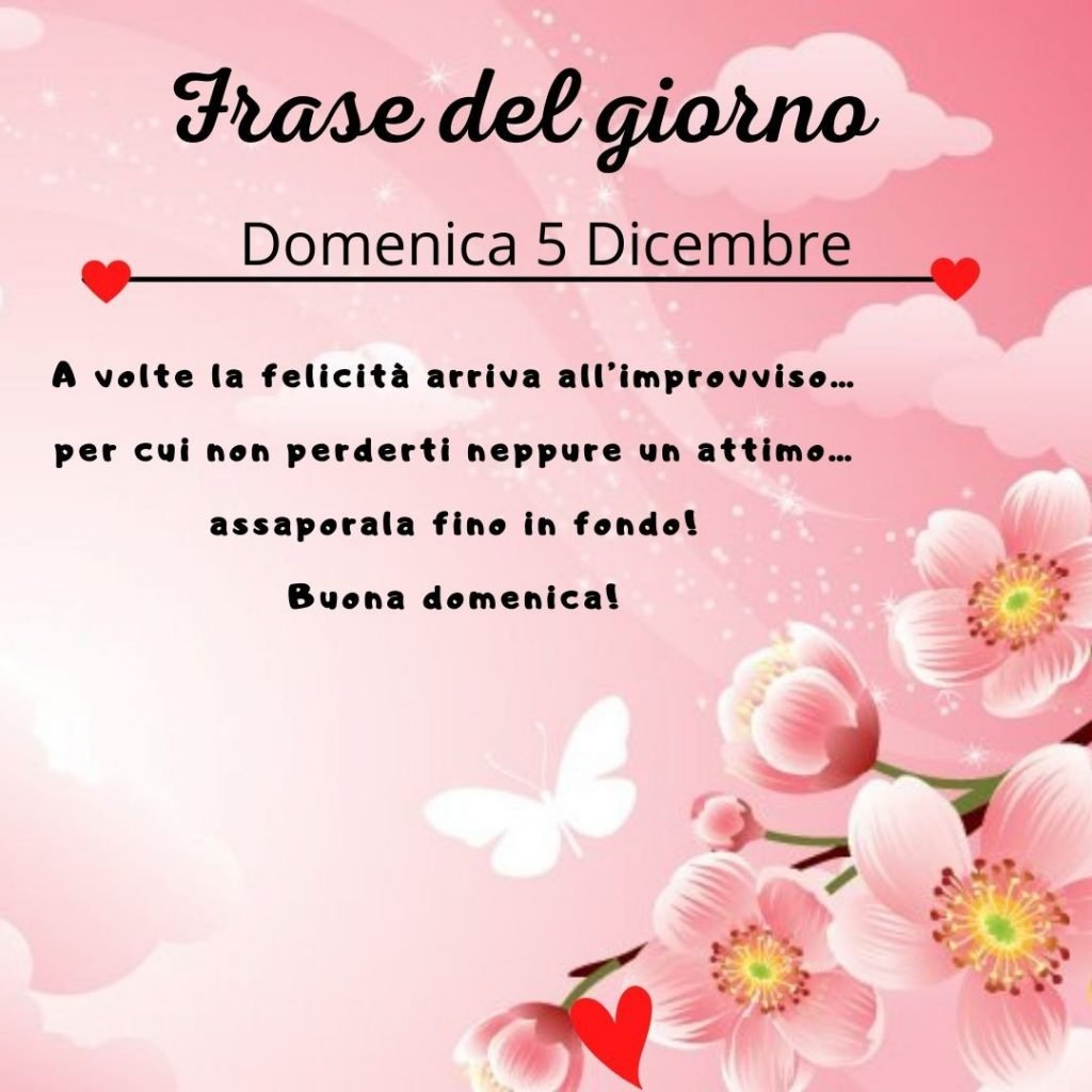 frase del giorno oggi domani domenica 5 dicembre 2021