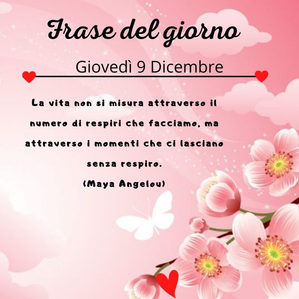 frase del giorno oggi domani giovedì 9 dicembre 2021