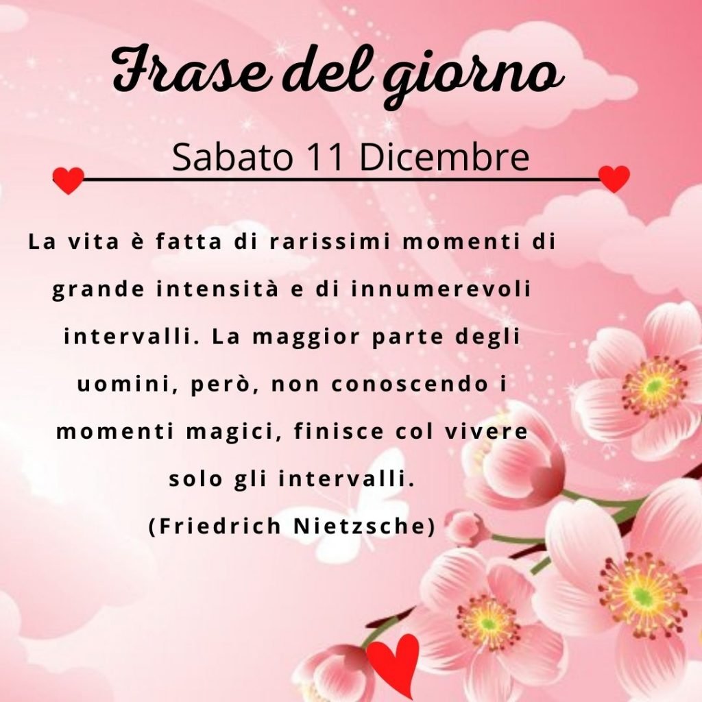 frase del giorno oggi domani sabato 11 dicembre 2021