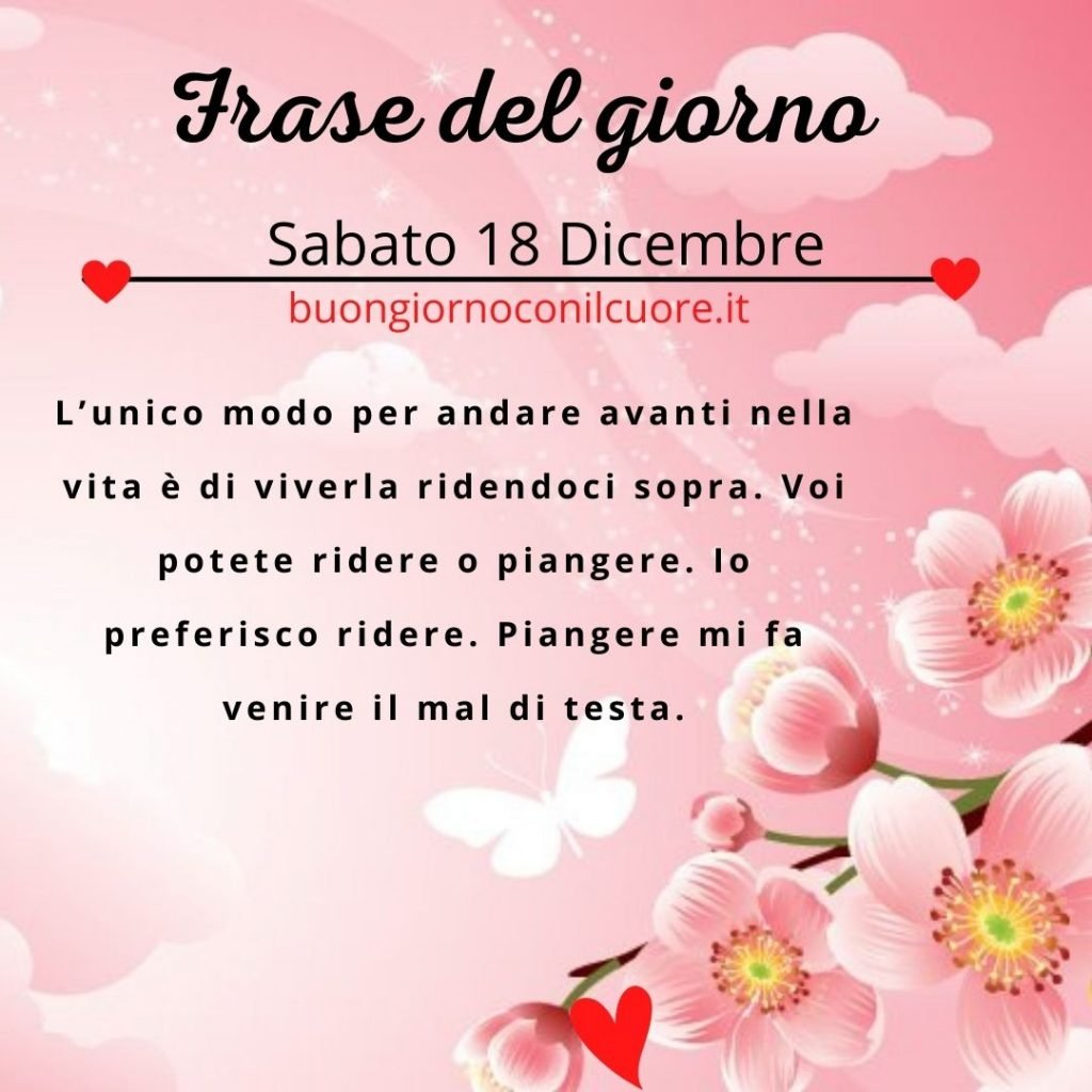 frase del giorno oggi domani sabato 18 dicembre 2021