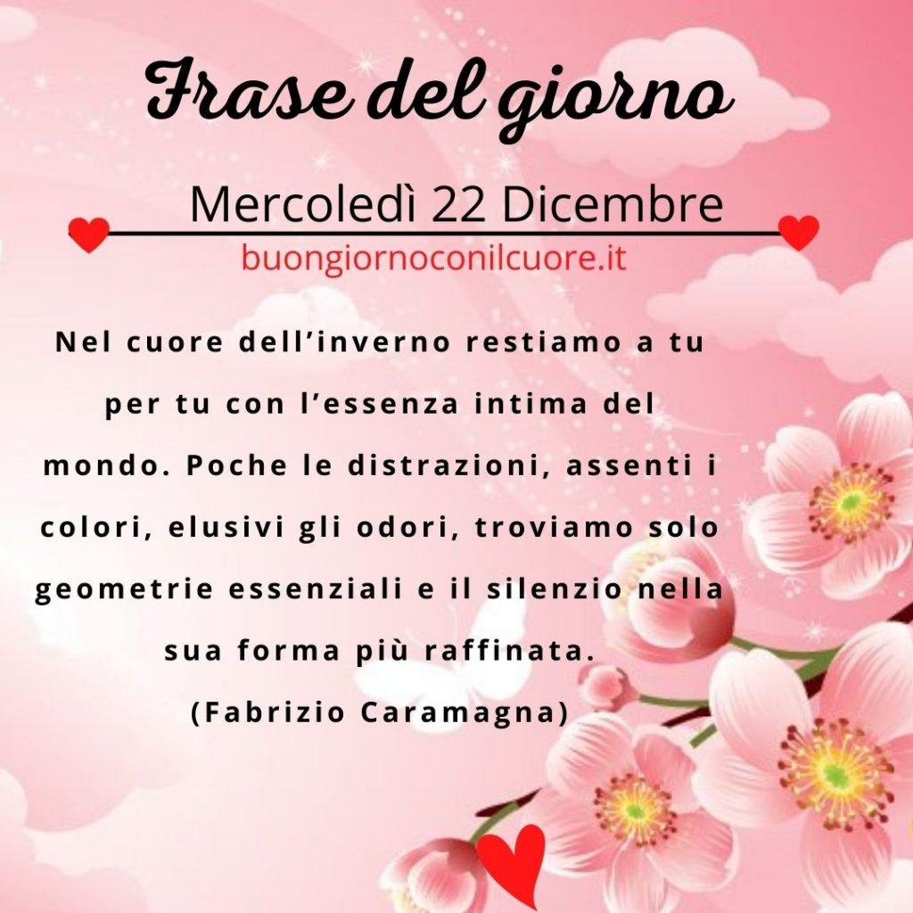 frase del giorno oggi domani mercoledì 22 dicembre 2021