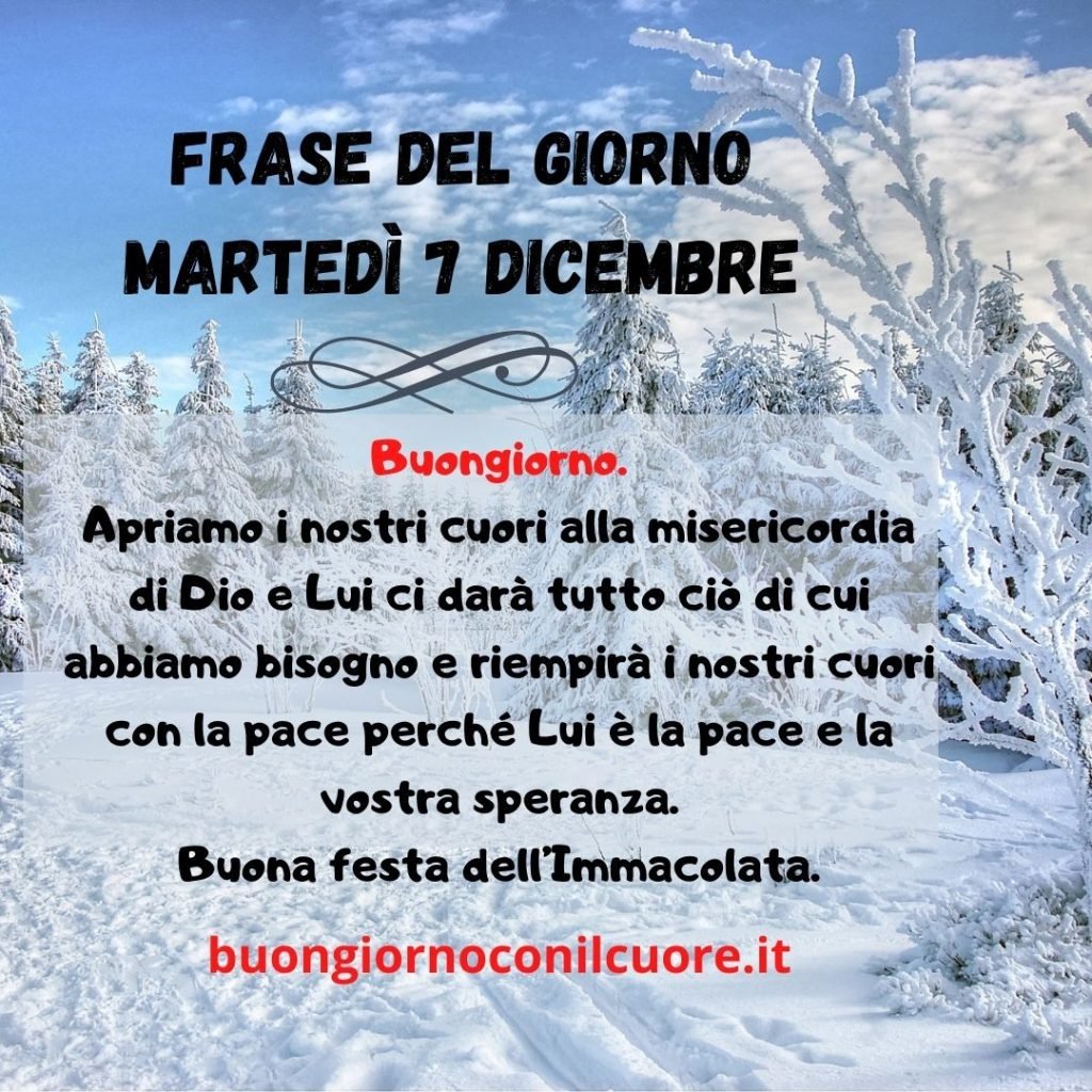 immagine del giorno oggi domani mercoledì 8 dicembre immacolata