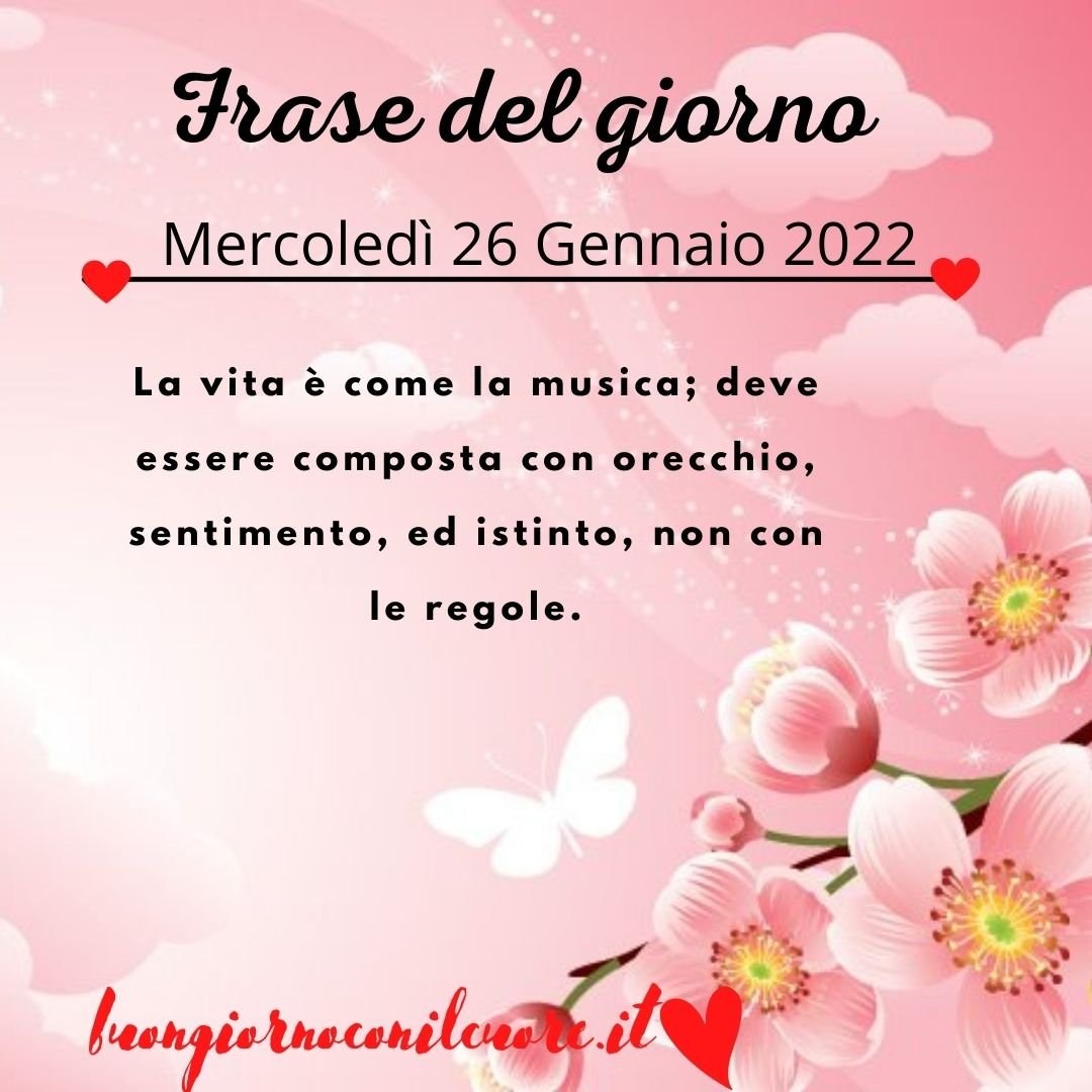 Immagine del giorno oggi domani Mercoledi 26 gennaio 2022