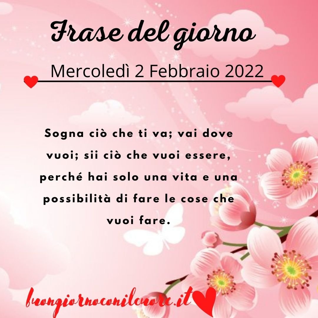 immagine del giorno oggi domani mercoledì 2 febbraio 2022
