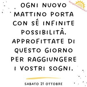 frase del giorno oggi domani sabato 21 ottobre 2023